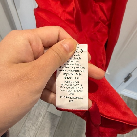 NWT House of CB Lulu Corset One-Shoulder Satin Midi Dress Red Size Large Plus - Picture 9 of 9